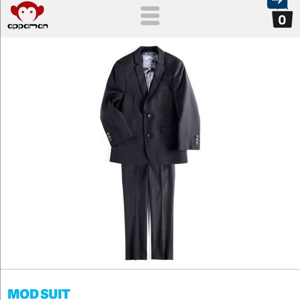 Appaman Fine tailoring boys black suit 14 10 11